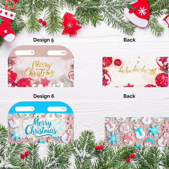 Christmas Cash Money Envelopes – Gift Card Holder, Stocking Stuffer Set of 12 - Picture 7 of 7